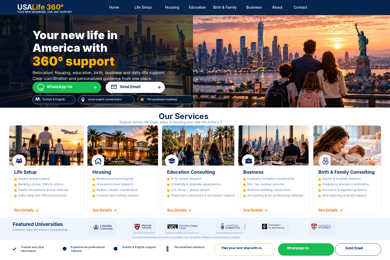 USA Life 360 homepage
